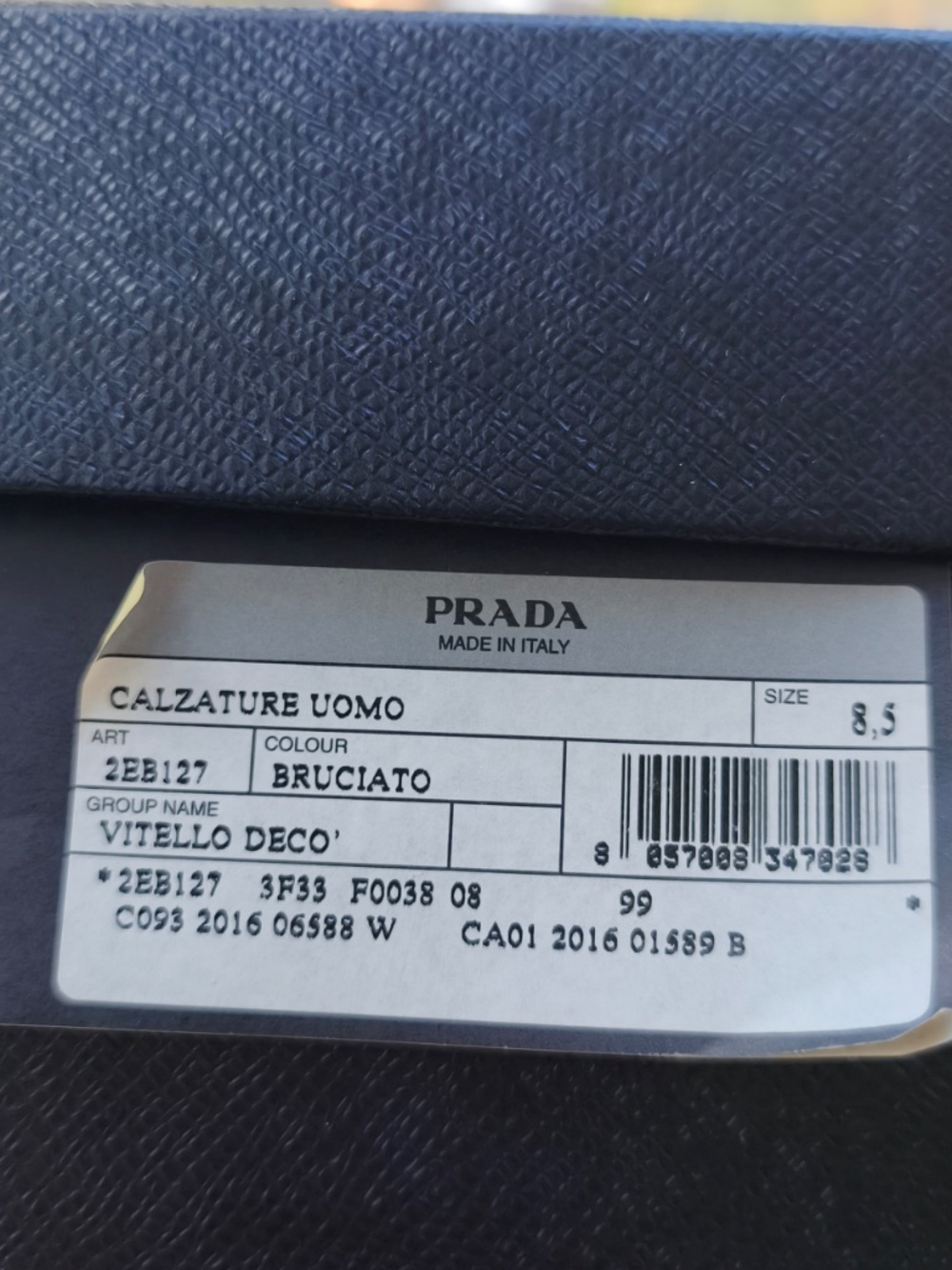 Prada Men's Full Brogue Leather Business Shoes | Brown | US 8.5 - Picture 6 of 6